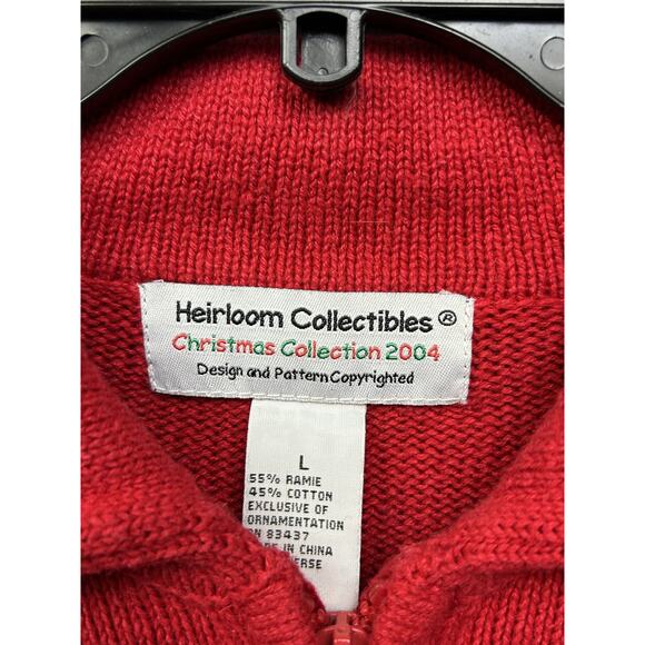 Vintage Heirloom Collectibles Sweater Womens Large Red Snowflake Christmas 2004 - Picture 3 of 6